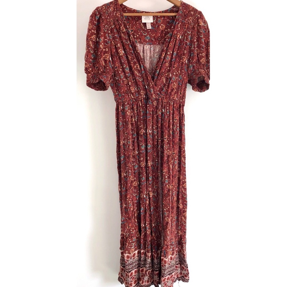 Printed wrap maxi dress
